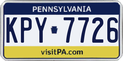 PA license plate KPY7726