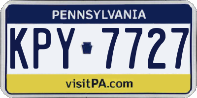 PA license plate KPY7727