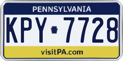 PA license plate KPY7728