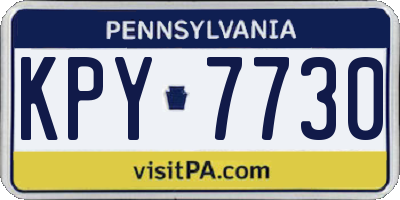 PA license plate KPY7730