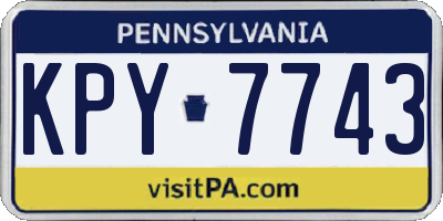 PA license plate KPY7743