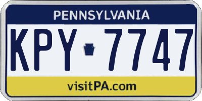 PA license plate KPY7747