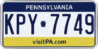 PA license plate KPY7749