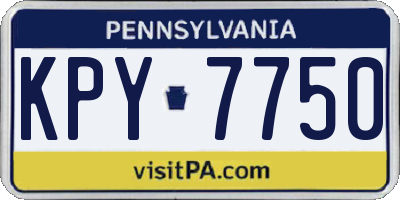 PA license plate KPY7750