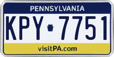 PA license plate KPY7751