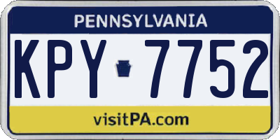 PA license plate KPY7752