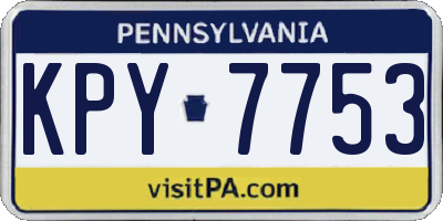 PA license plate KPY7753