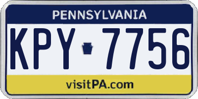 PA license plate KPY7756