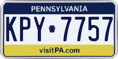 PA license plate KPY7757