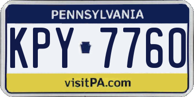 PA license plate KPY7760