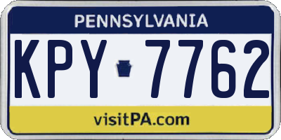 PA license plate KPY7762