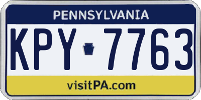 PA license plate KPY7763