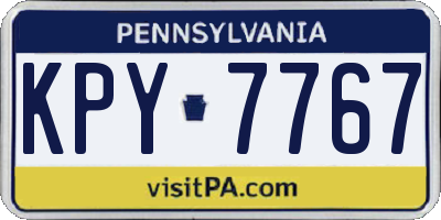 PA license plate KPY7767