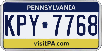 PA license plate KPY7768