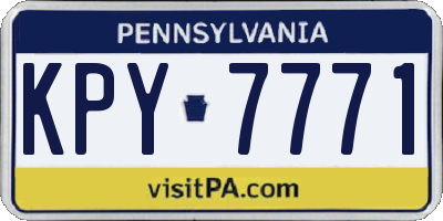 PA license plate KPY7771