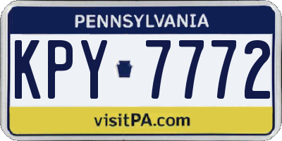 PA license plate KPY7772