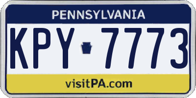 PA license plate KPY7773