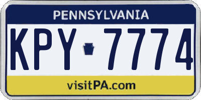 PA license plate KPY7774