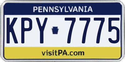 PA license plate KPY7775