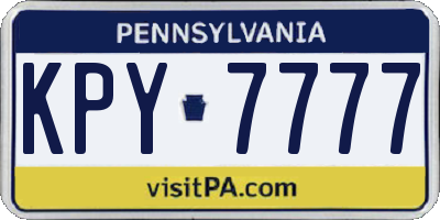 PA license plate KPY7777