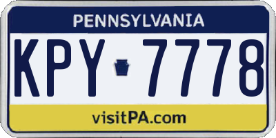 PA license plate KPY7778