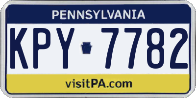 PA license plate KPY7782