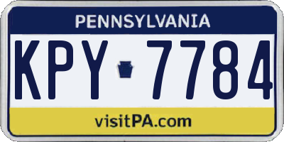 PA license plate KPY7784