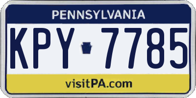 PA license plate KPY7785