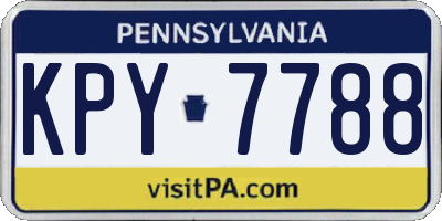PA license plate KPY7788