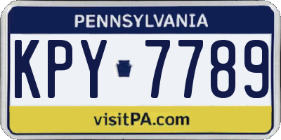 PA license plate KPY7789