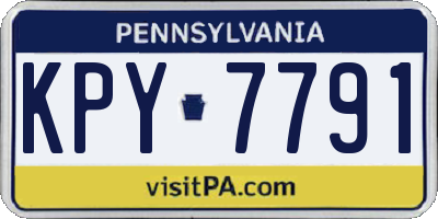 PA license plate KPY7791