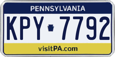 PA license plate KPY7792