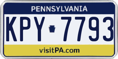 PA license plate KPY7793