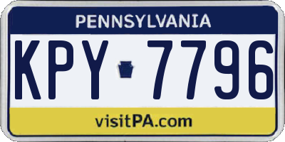 PA license plate KPY7796
