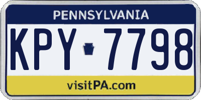 PA license plate KPY7798