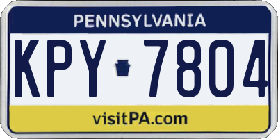 PA license plate KPY7804