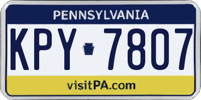 PA license plate KPY7807