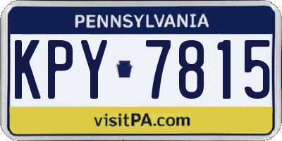 PA license plate KPY7815