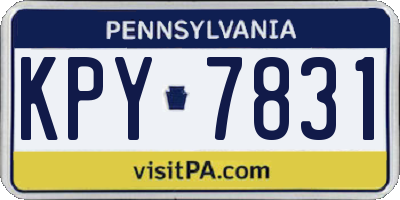 PA license plate KPY7831