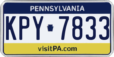 PA license plate KPY7833