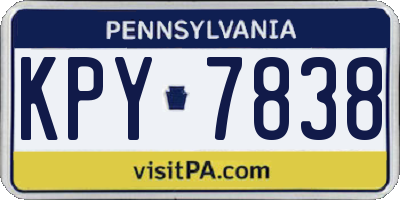 PA license plate KPY7838