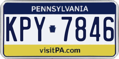 PA license plate KPY7846