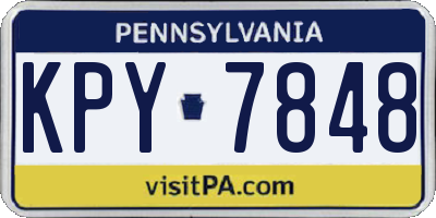 PA license plate KPY7848