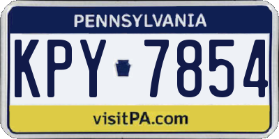 PA license plate KPY7854