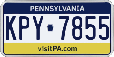 PA license plate KPY7855