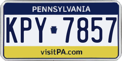 PA license plate KPY7857