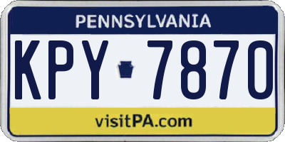 PA license plate KPY7870