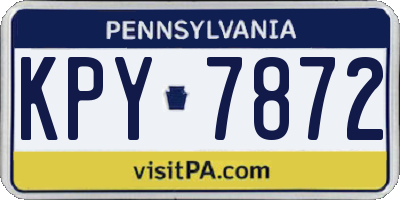 PA license plate KPY7872