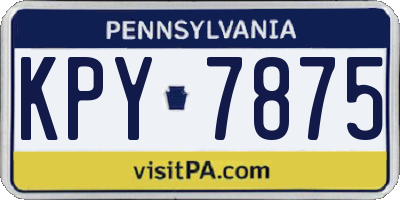 PA license plate KPY7875