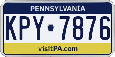 PA license plate KPY7876